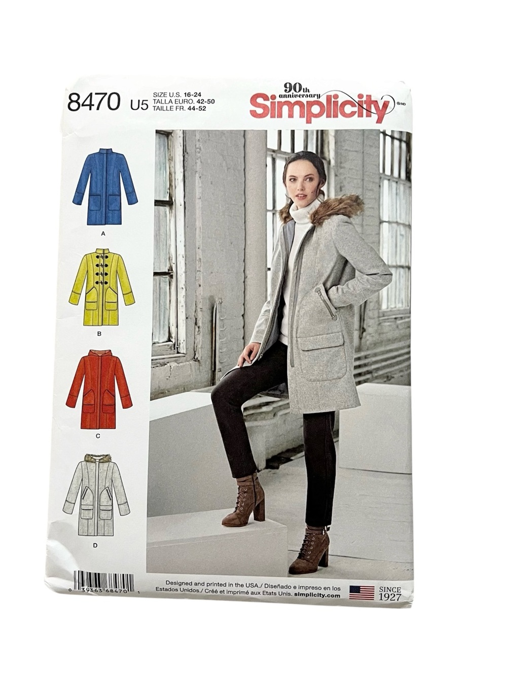 Simplicity 8470 Misses Lined Coat Pattern Sz 16-24